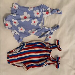 Floral and Striped Baby Swimsuits